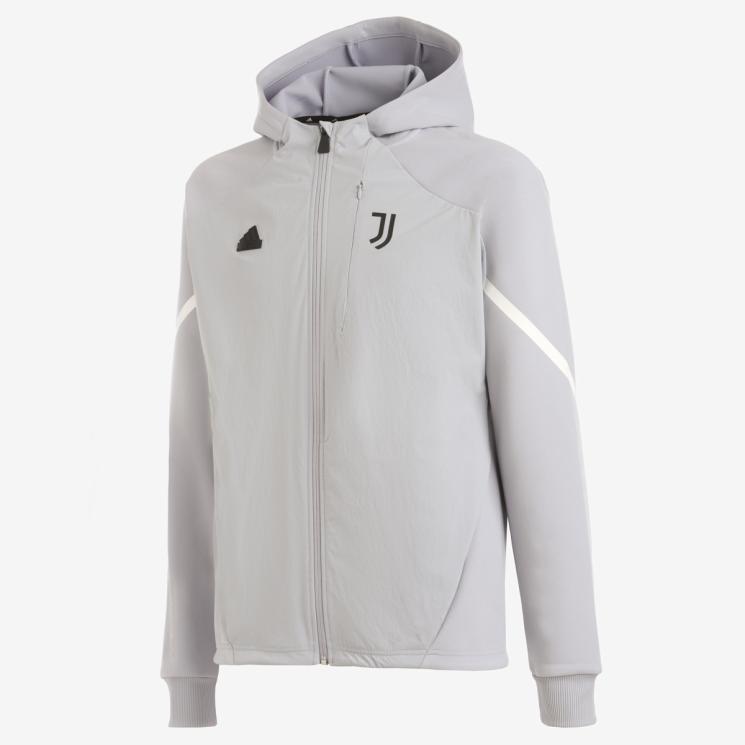 Adidas Juventus Designed for Gameday Full-Zip 23/24 Hoodie-Halo Silver product image 3, provided for visual reference and