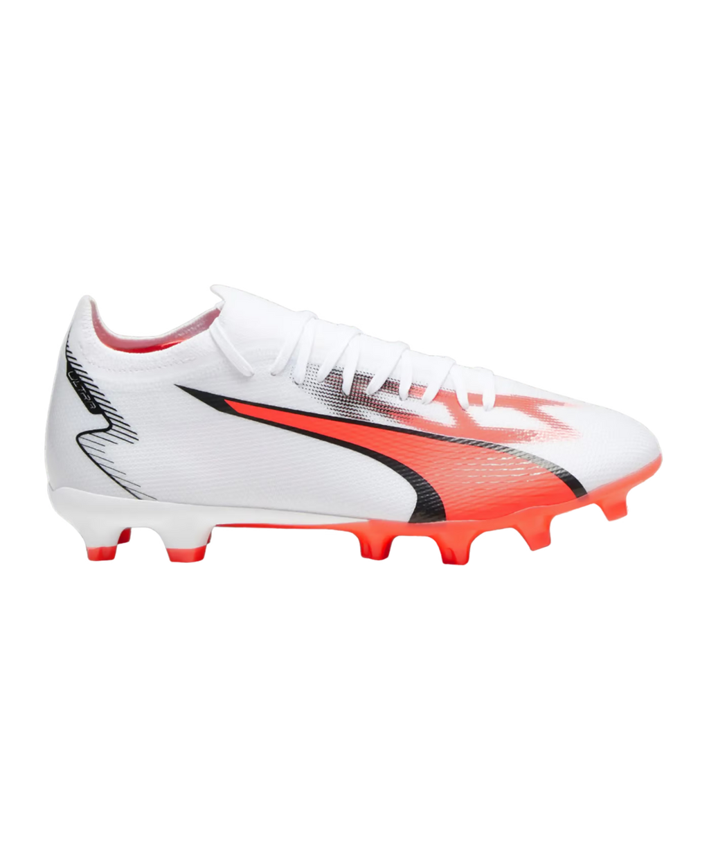 Puma Men Ultra Match FG-White-Black-Fire Orchid product image 1, provided for visual reference and product detail review