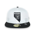 New Era Las Vegas Raiders State E1 59FIFTY Fitted Hat-White/Black product image 1, provided for visual reference and product