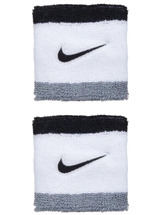 Nike Swoosh Wrist Bands-Black/White/Grey product image 1, provided for visual reference and product detail review