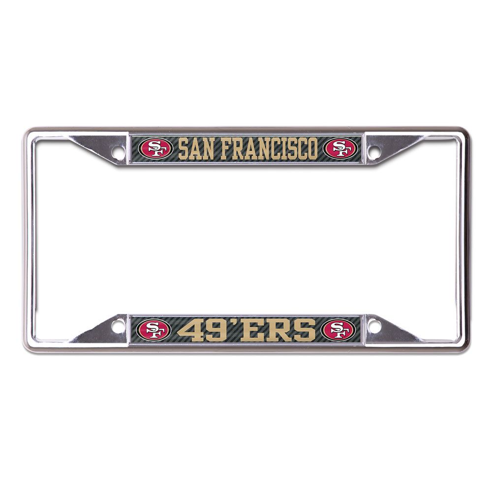 San Francisco 49ERS Carbon License Plate Frame S/S Printed product image 1, provided for visual reference and product detail
