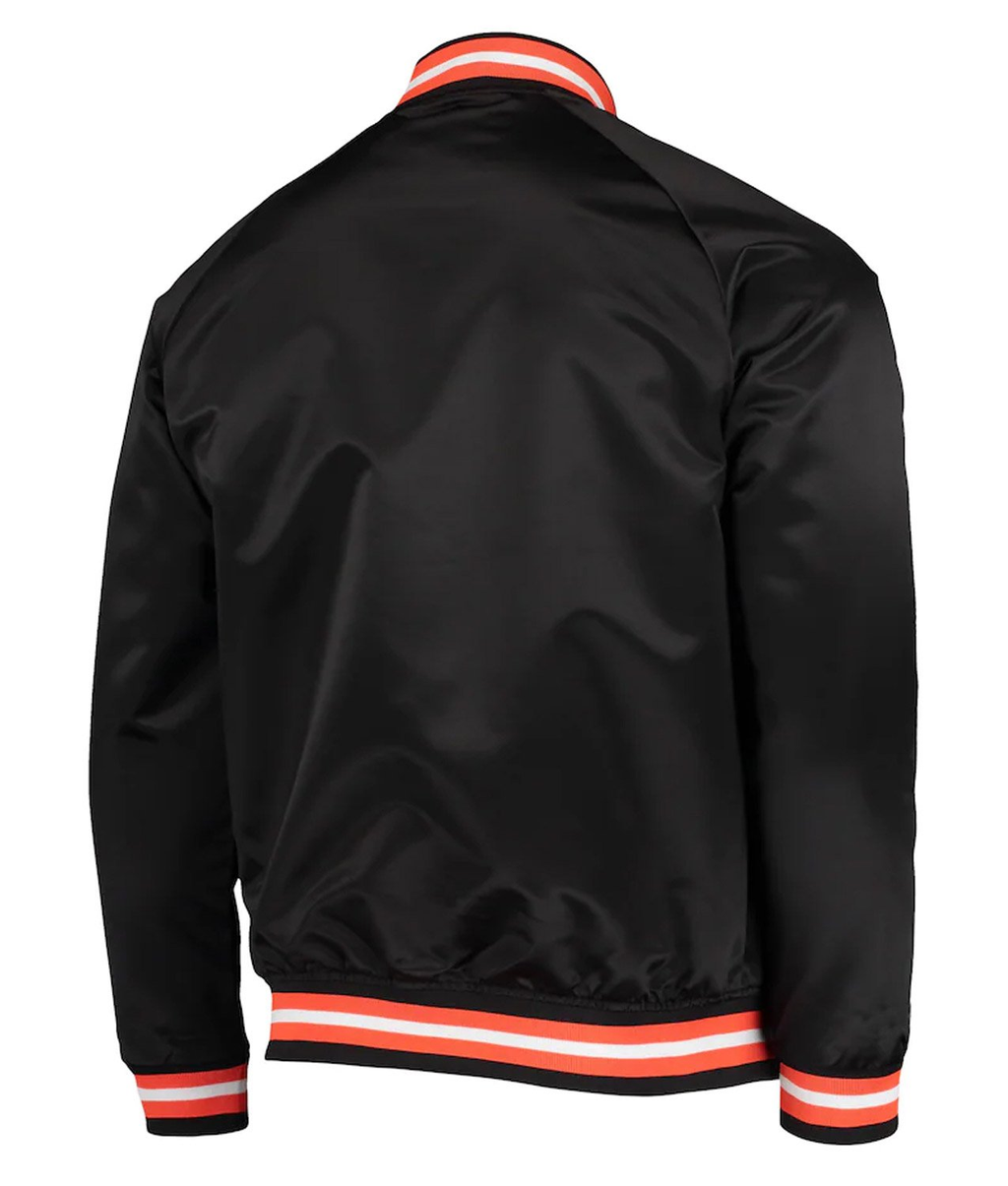 Mitchell & Ness Toddler San Francisco Giants Lightweight Full-Snap Jacket-Black product image 2, provided for visual