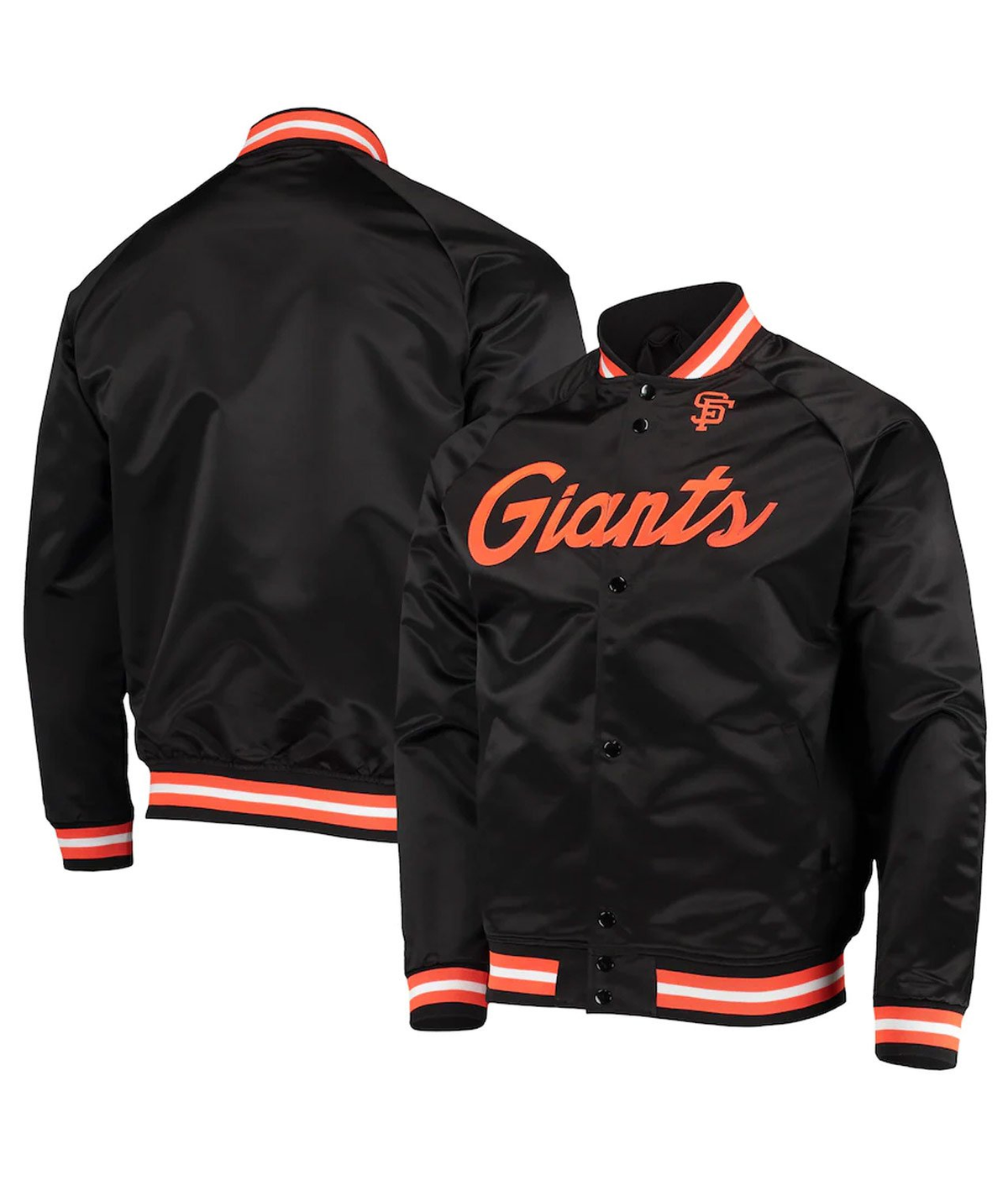 Mitchell & Ness Toddler San Francisco Giants Lightweight Full-Snap Jacket-Black product image 3, provided for visual
