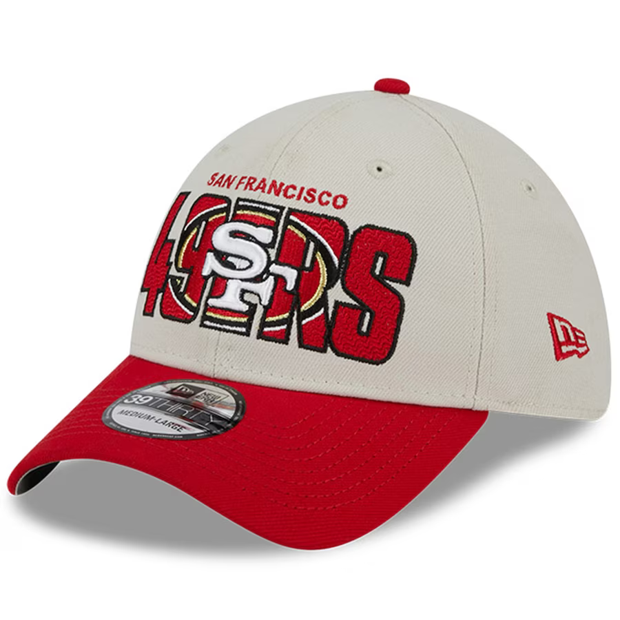 New Era San Francisco 49ERS 2023 NFL Draft 39THIRTY Flex Hat - Stone/Red product image 3, provided for visual reference and