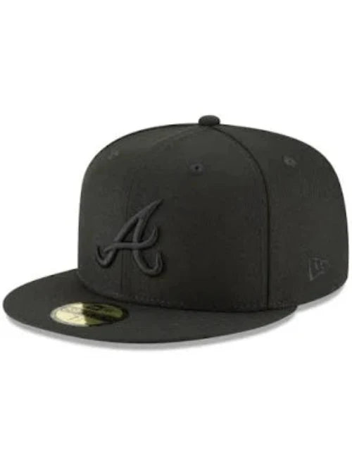 New Era Atlanta Braves 2-Tone Color Pack 59FIFTY Fitted Hat-Black/Black product image 1, provided for visual reference and