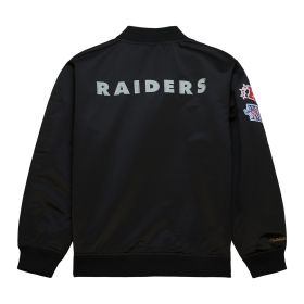 Mitchell & Ness Oakland Raiders Lightweight Satin Bomber Vintage Logo product image 2, provided for visual reference and
