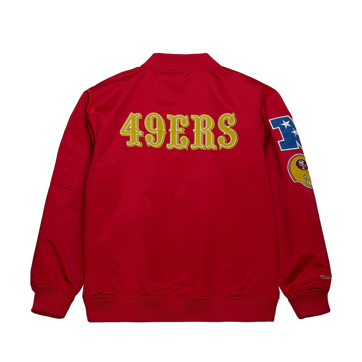 Mitchell & Ness San Francisco 49ers Lightweight Satin Bomber Vintage Logo-Red product image 2, provided for visual reference