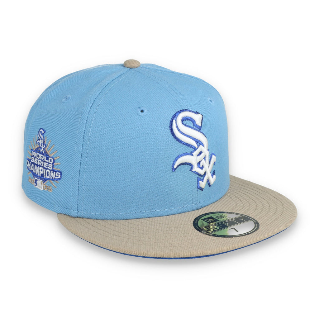 New Era Chicago White Sox 2005 World Series Side Patch 59FIFTY Fitted Hat-Sky Blue/Camel product image 1, provided for