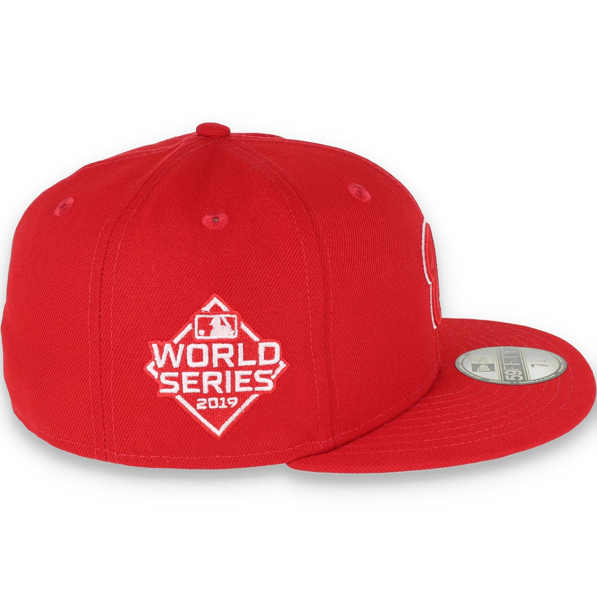 New Era Washington Nationals Side Patch 2019 World Series 59FIFTY Fitted Hat-Red/White product image 6, provided for visual