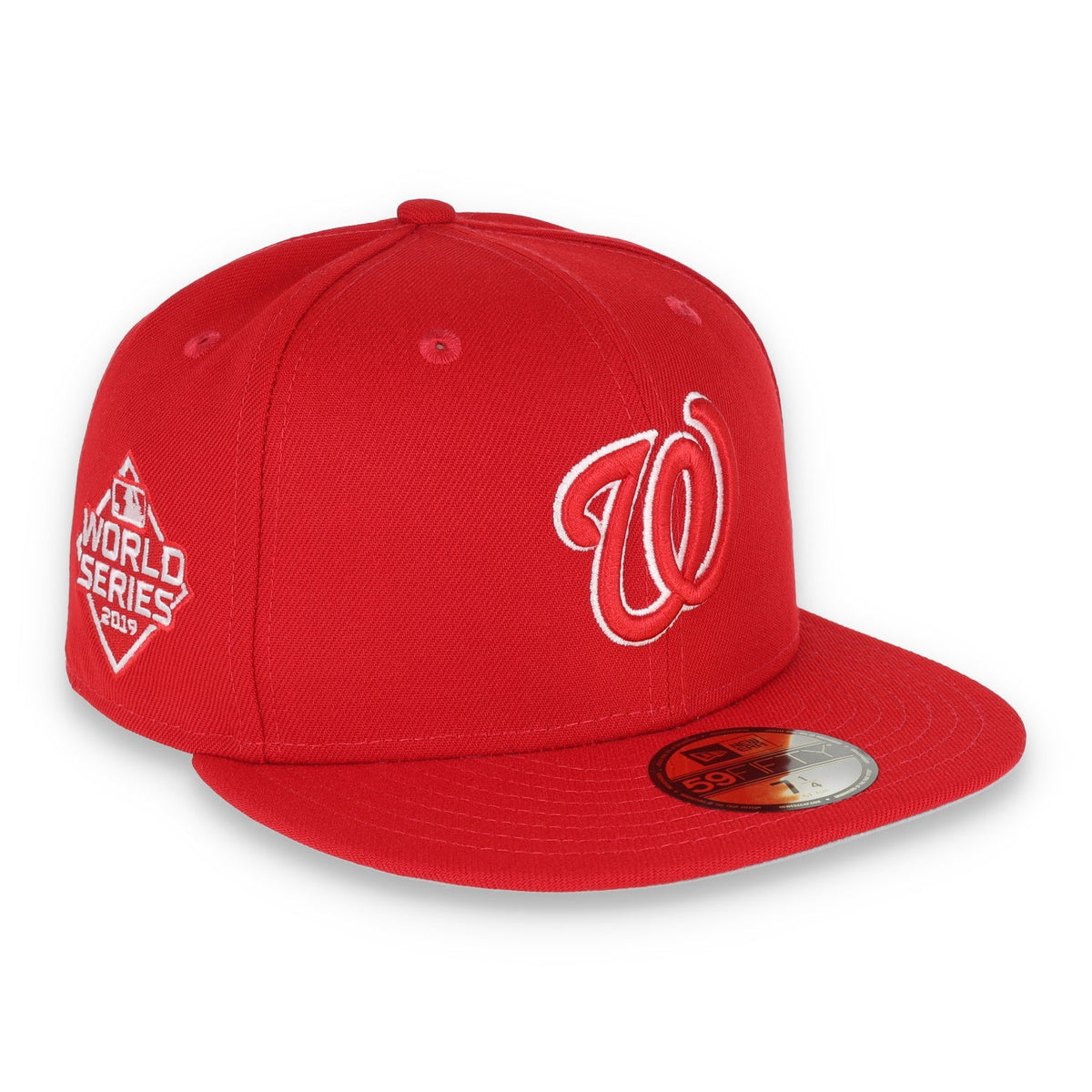 New Era Washington Nationals Side Patch 2019 World Series 59FIFTY Fitted Hat-Red/White product image 1, provided for visual