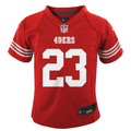 Toddler Nike Christian McCaffrey Scarlet San Francisco 49ers Game Jersey product image 1, provided for visual reference and