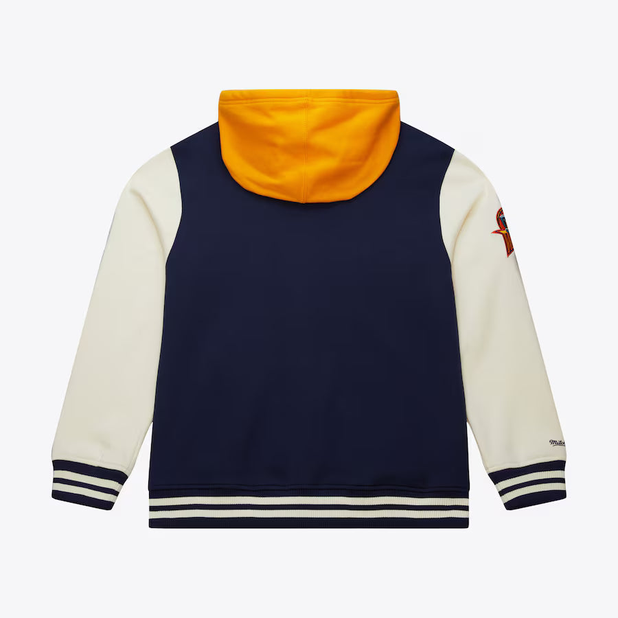 Mitchell & Ness Golden State Warriors Courtside Fleece Full-Snap Jacket product image 2, provided for visual reference and