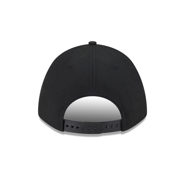 New Era Atlanta Braves Logo Essentials M-Crown A Frame 9FORTY Adjustable Hat-BLACK/WHITE product image 6, provided for