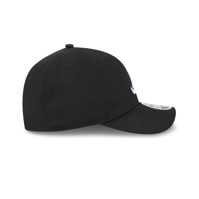 New Era Atlanta Braves Logo Essentials M-Crown A Frame 9FORTY Adjustable Hat-BLACK/WHITE product image 3, provided for