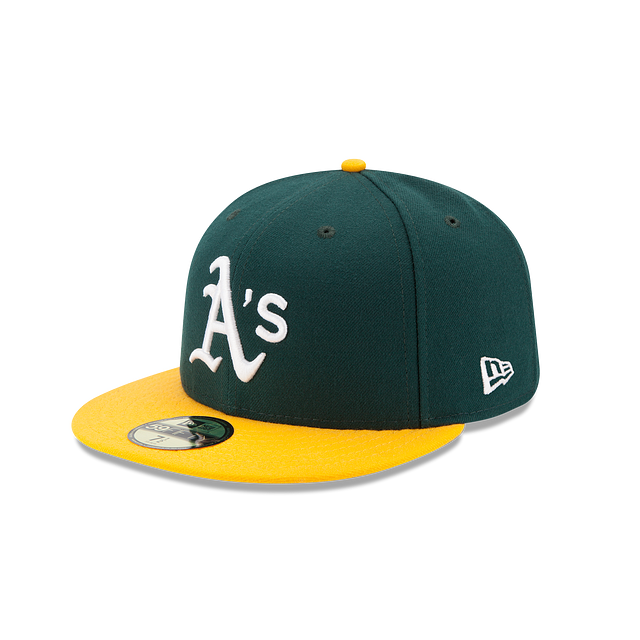 New Era Oakland Athletics On-Field 59FIFTY Fitted Hat-youth/ green/yellow product image 1, provided for visual reference and
