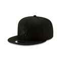 New Era Miami Marlins Basic 9FIFTY Snapback-Black on Black product image 1, provided for visual reference and product detail