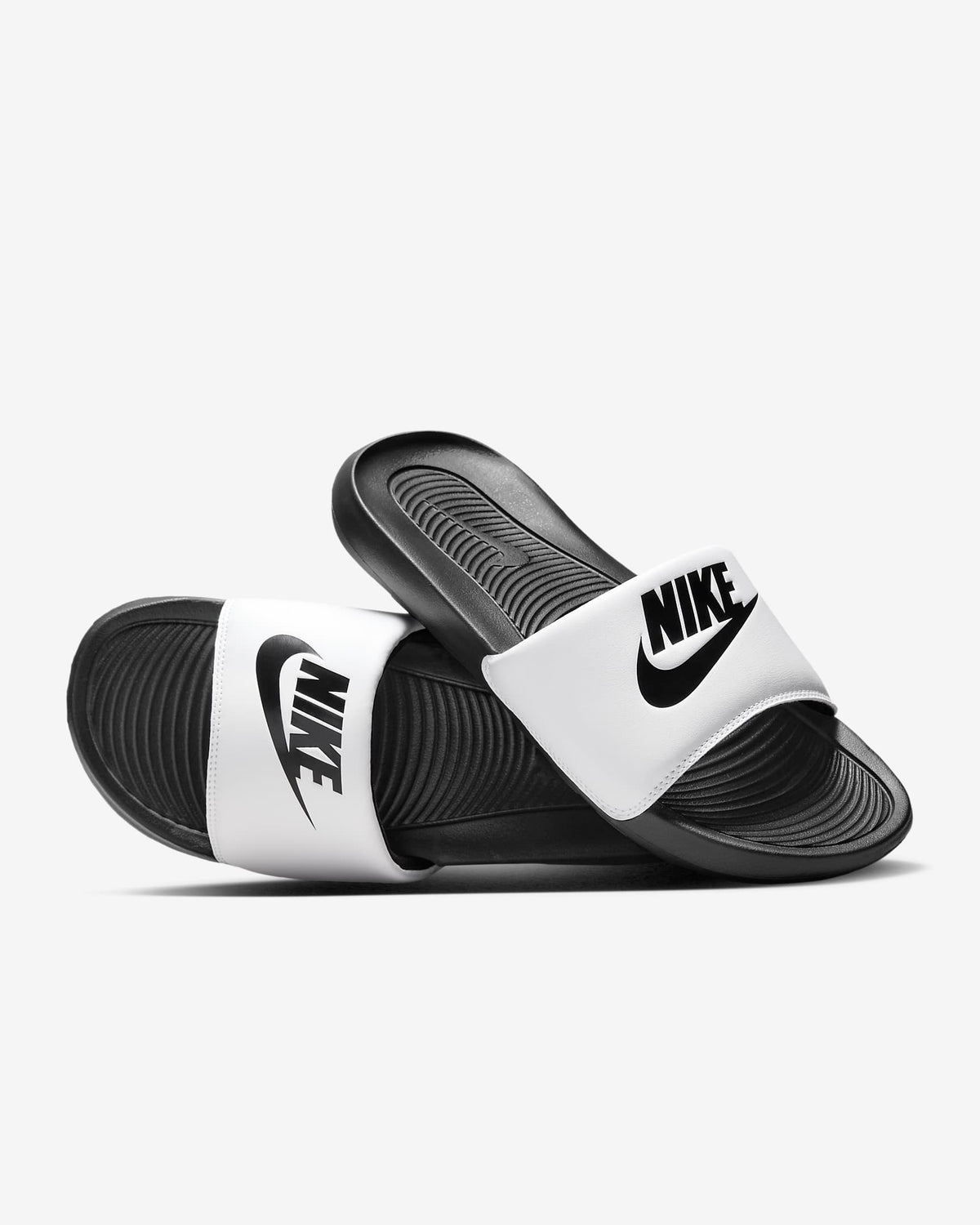 Nike Victori One Slides-White/Black product image 4, provided for visual reference and product detail review