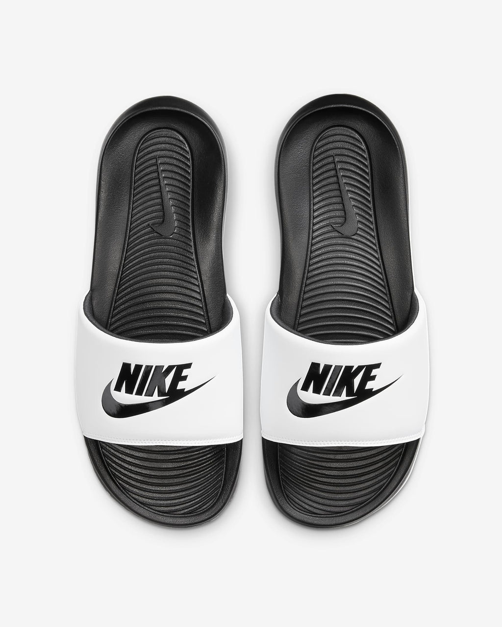 Nike Victori One Slides-White/Black product image 1, provided for visual reference and product detail review