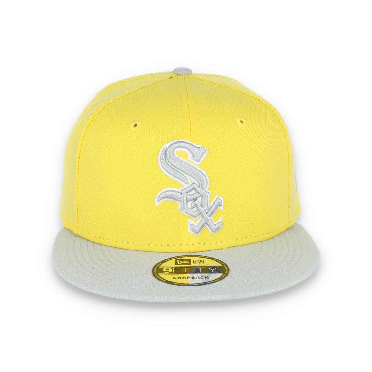 New Era White Sox Two-Tone 9FIFTY Snapback Hat-Grey/Yellow product image 2, provided for visual reference and product detail