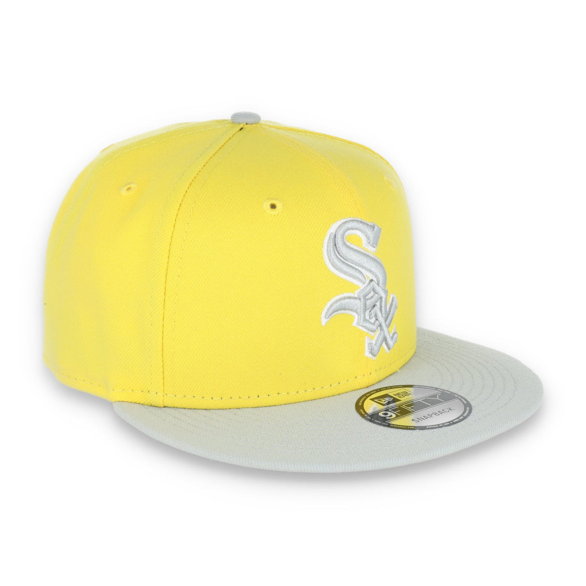 New Era White Sox Two-Tone 9FIFTY Snapback Hat-Grey/Yellow product image 1, provided for visual reference and product detail