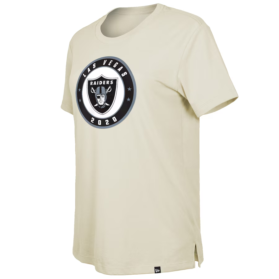 New Era Women Las Vegas Raiders Cream 2023 NFL Draft T-Shirt product image 1, provided for visual reference and product