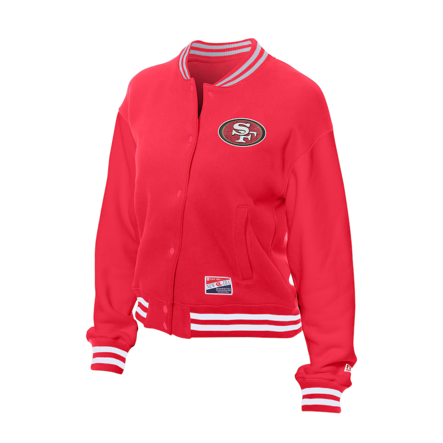 New Era Women San Francisco 49ers Throwback Fleece Full-Snap Jacket product image 1, provided for visual reference and