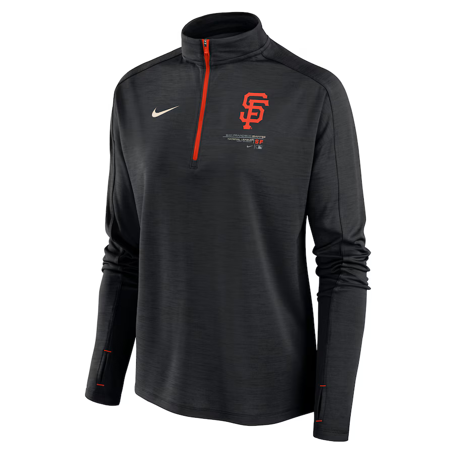 Nike Women San Francisco Giants Pacer Quarter-Zip Top - Black product image 1, provided for visual reference and product