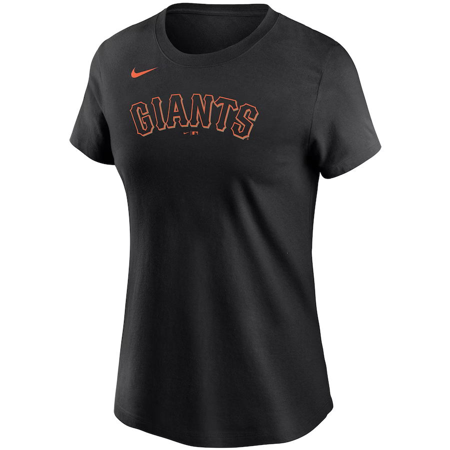 San Francisco Giants Nike Women Wordmark T-Shirt - Black product image 1, provided for visual reference and product detail