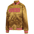 Mitchell & Ness Youth San Francisco 49ers Lightweight Satin Raglan Full-Snap Jacket-Gold product image 1, provided for