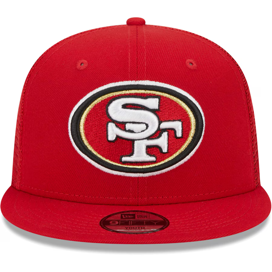 New Era San Francisco 49ers 9FIFTY Trucker Snapback - Scarlet product image 2, provided for visual reference and product