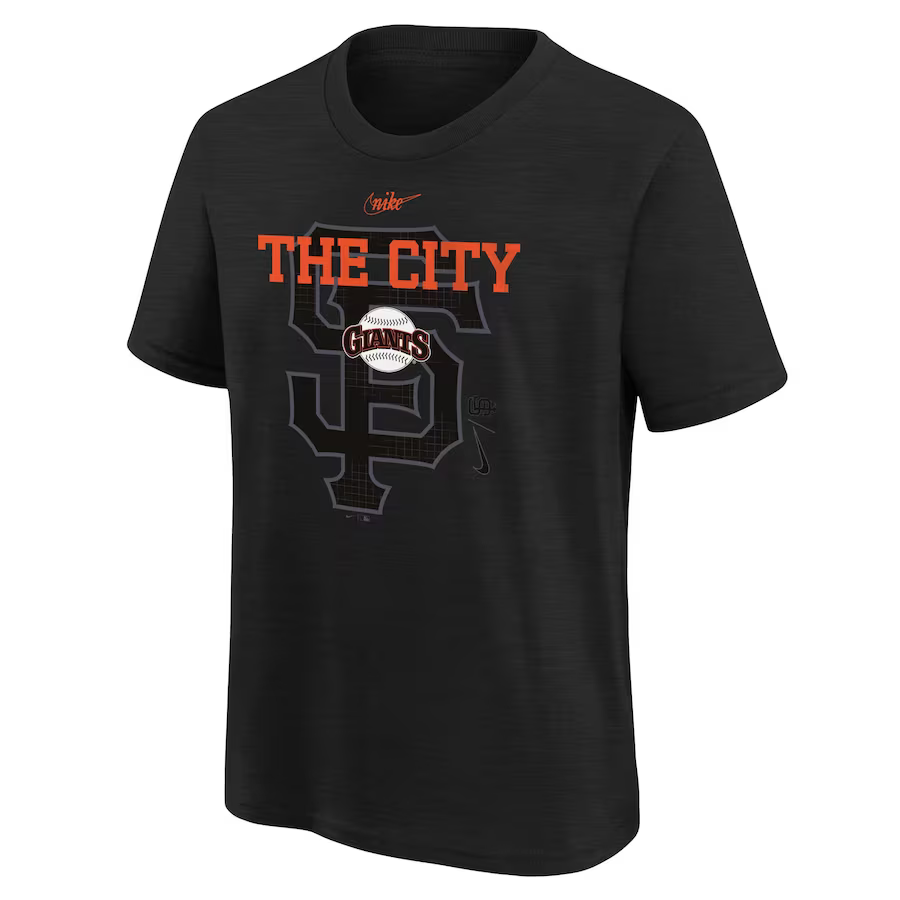 San Francisco Giants Nike Rewind Retro Tri-Blend T-Shirt - Black product image 1, provided for visual reference and product