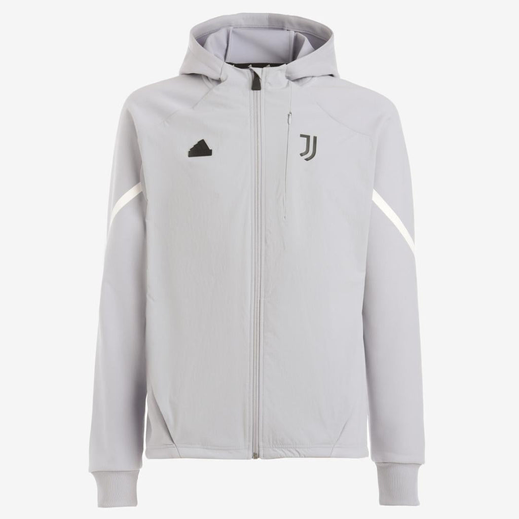 Adidas Juventus Designed for Gameday Full-Zip 23/24 Hoodie-Halo Silver product image 1, provided for visual reference and