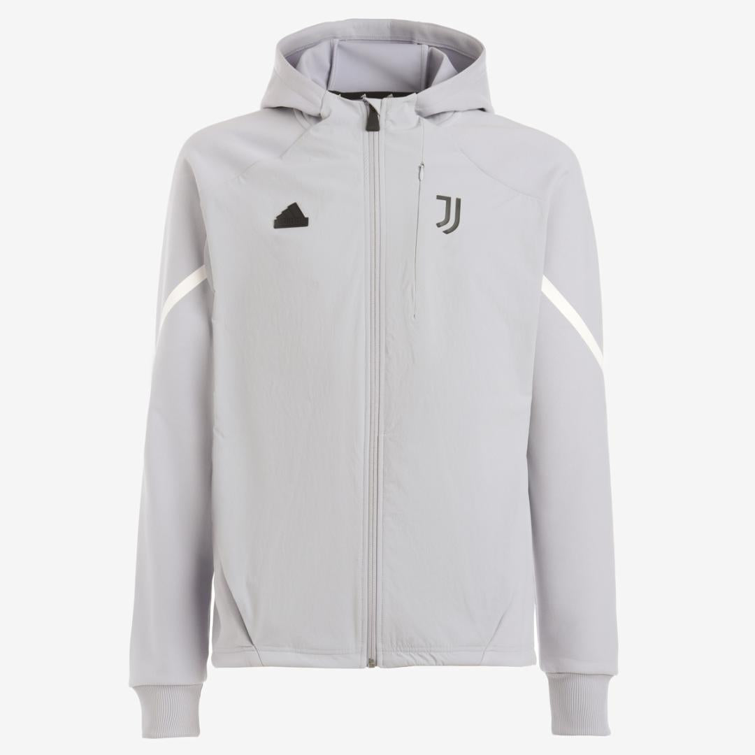 Adidas Juventus Designed for Gameday Full-Zip 23/24 Hoodie-Halo Silver product image 1, provided for visual reference and